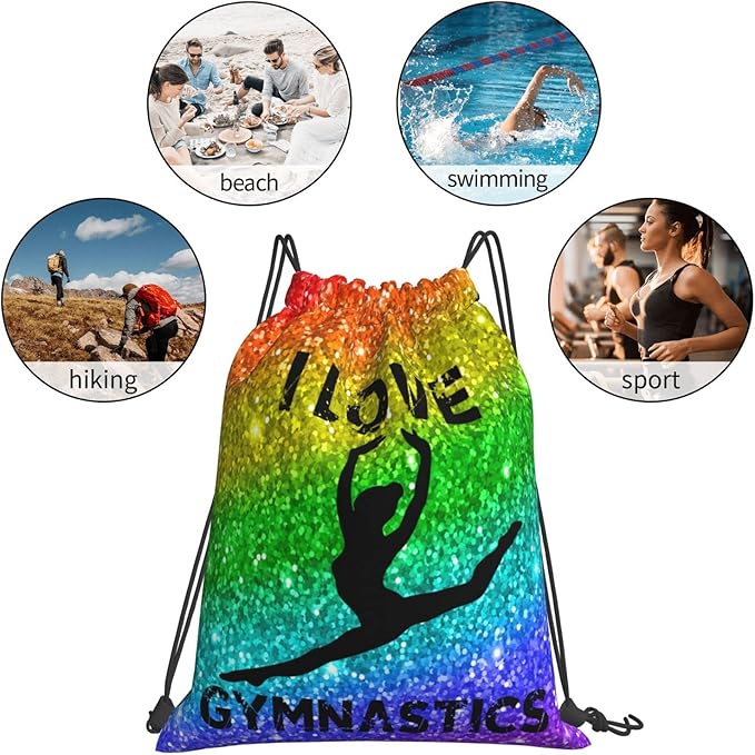 Gymnastics Drawstring Backpack Gym String Bag Drawstring Sackpack Sport For Womens Mens