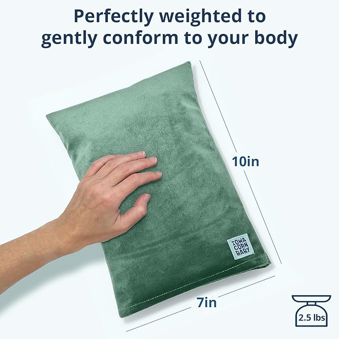 Microwave Heating Pad (with Removable Cover) – Weighted Microwavable Moist Heat Therapy Pad for Back, Neck, Shoulders, and Cramps – Portable, Reusable Cold or Warm Compress, 10" x 7", 2.5lbs