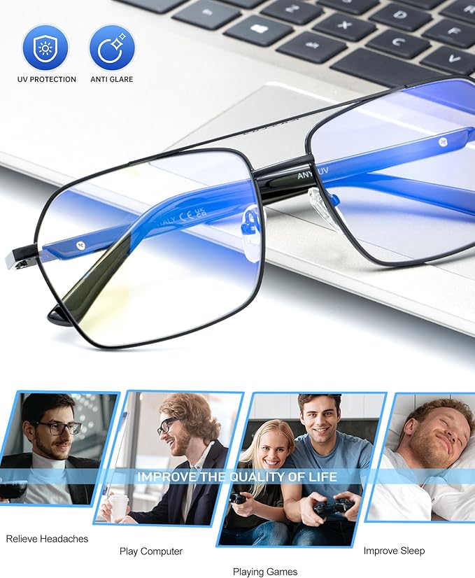 ANYLUV Blue Light Glasses Men/Women, Blue Light Blocking Glasses, Computer Screen Blocker Eyes Protection Glasses