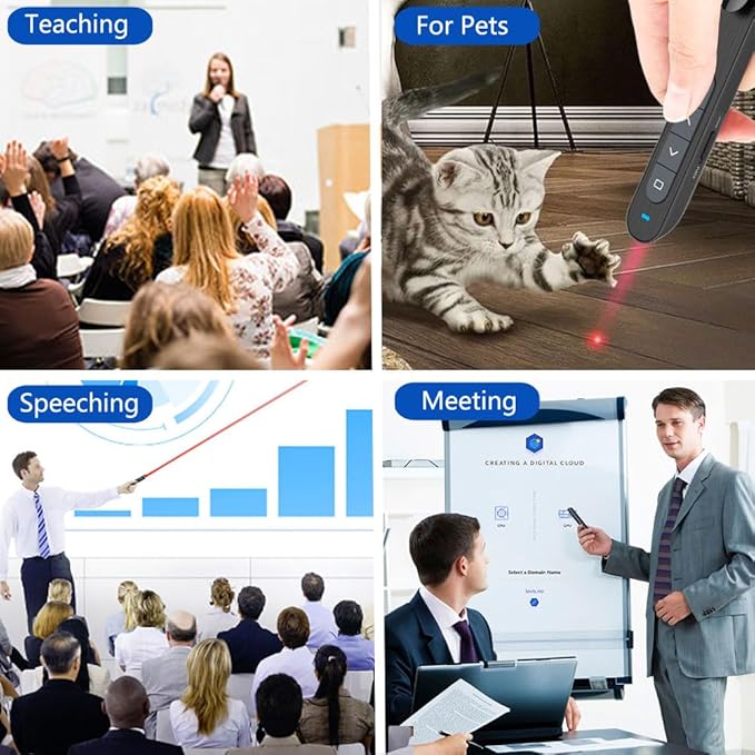 Presentation Clicker for PowerPoint Remote, Hyperlink Volume Wireless Presenter Remote Presentation Pointer, USB Presentation Remote Slide Advancer PPT Clicker for Computer Laptop Mac