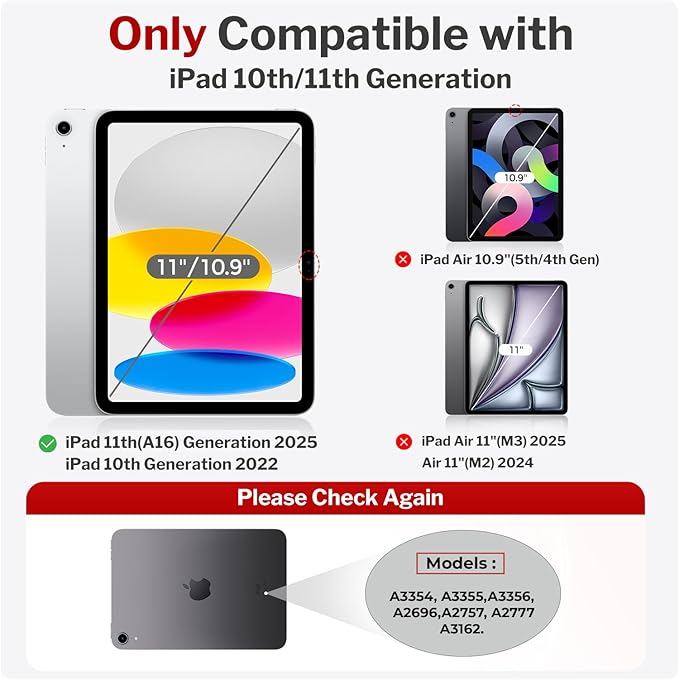 bersem 2 Pack Paperfeel Screen Protector Compatible with iPad A16 11th / 10th Generation (2025/2022), Crafted for Natural Writing, Less Reflection, AlignGuard Pro Installation