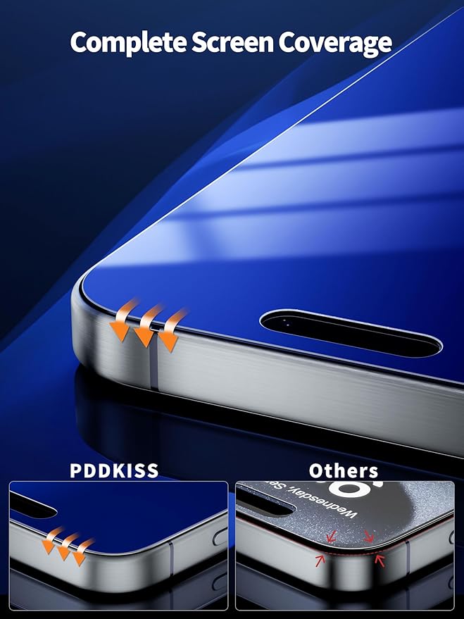 for iPhone 16 Pro Max Blue Light Screen Protector Tempered Glass 6.9 Inch,HD Anti Blue Light Easy Installation