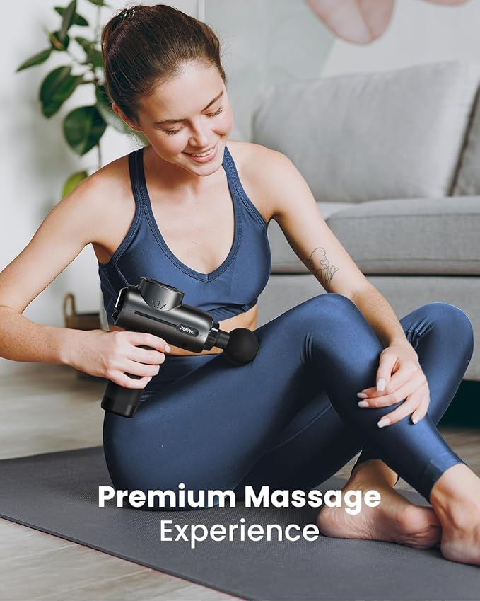 RENPHO Massage Gun with Bluetooth, Portable Percussion Massager for Back and Neck, Handheld Device with Carry Case, Gifts for Men Women, Active+