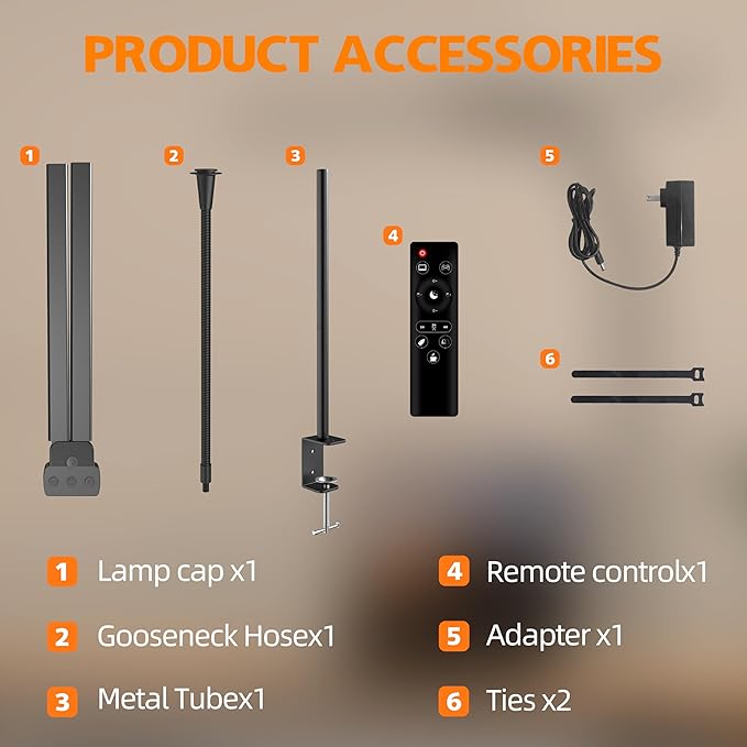 Desk Lamp Home Office,15W Dual Screen Monitor Light with Clamp,Adjustable Gooseneck Computer Light with Stepless Color Temp and Dimming for Architect Work (Black)