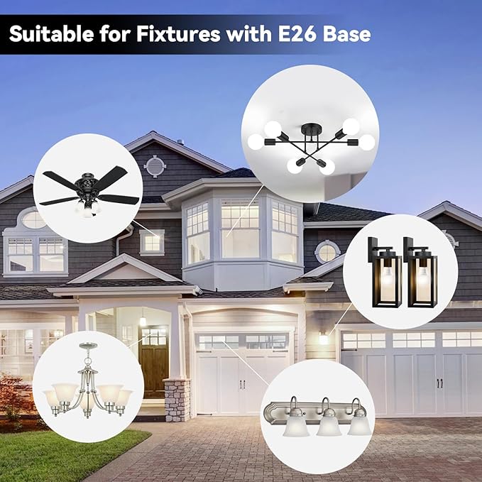 TJOY LED Light Bulbs Daylight 5000K, 60 Watt Equivalent LED Bulb, 9W Bright White Light Bulb, A19 E26 Standard Base, Non Dimmable, Energy Saving, 800LM, 120V, UL Listed, 15000 Hour Lifetime, 6 Pack