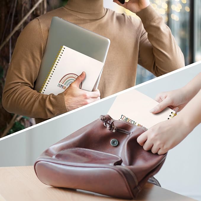 Human Resources Spiral Notebook,HR Appreciation Gift,Boho Rainbow Lined Notebook Hardcover,College Ruled Notebook Journal for Writing,Retirement Gift for Women Coworker,5.5x8.3