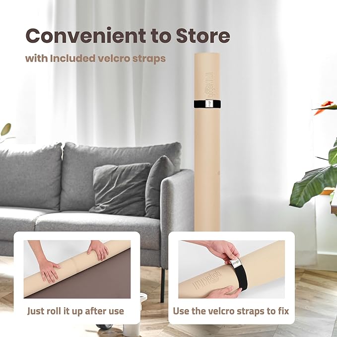 Large Yoga Mat (6'x4') – 1/4" & 1/2" Thick Exercise Mats for Home Workout, Extra Wide Workout Mats for Home Gym, Yoga, Pilates, Stretching, Floor & More