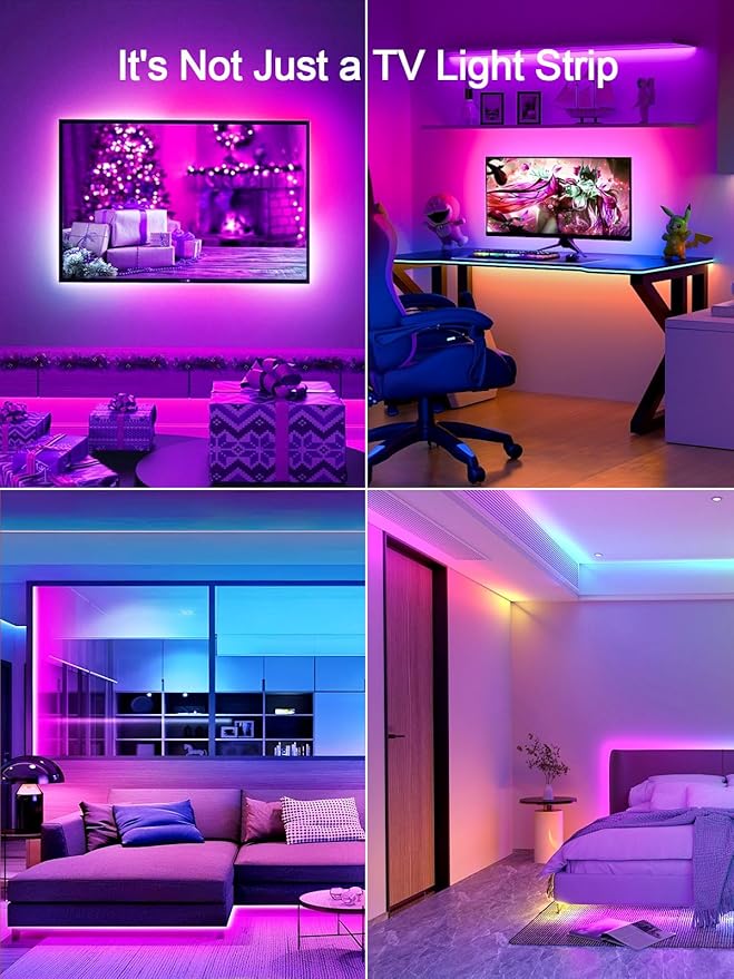 TV LED Backlight, 9.84ft LED Lights for 32-45 Inch TV, RGB TV Backlight with Remote, Music Sync Bluetooth APP Control Strip Lights USB Powered for Bedroom Gaming Room Decor