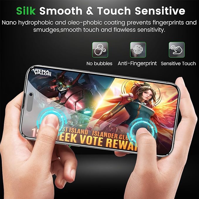 4 Pack Privacy Screen Protector for iPhone 16 6.1 Inch with 4 Pack Camera Lens Protector, Anti Spy Tempered Glass Film, Anti-Scratch, Touch Sensitive, Case Friendly