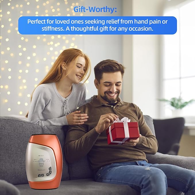 Electric Hand Massager,Cordless Hand Massager, 3 Level Heating, Fingers Palm and Wrist Chooseable, Glove-Like, Finger Separation