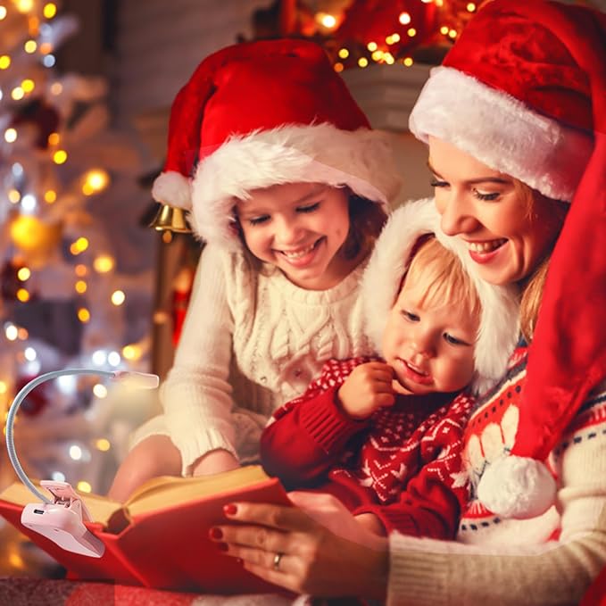 Vekkia Rechargeable Book Light for Reading in Bed, 3 Color x 3 Brightness, Lightweight Reading Light, Up to 70 Hours Lighting, Perfect for Readers, Travel (Pink) …