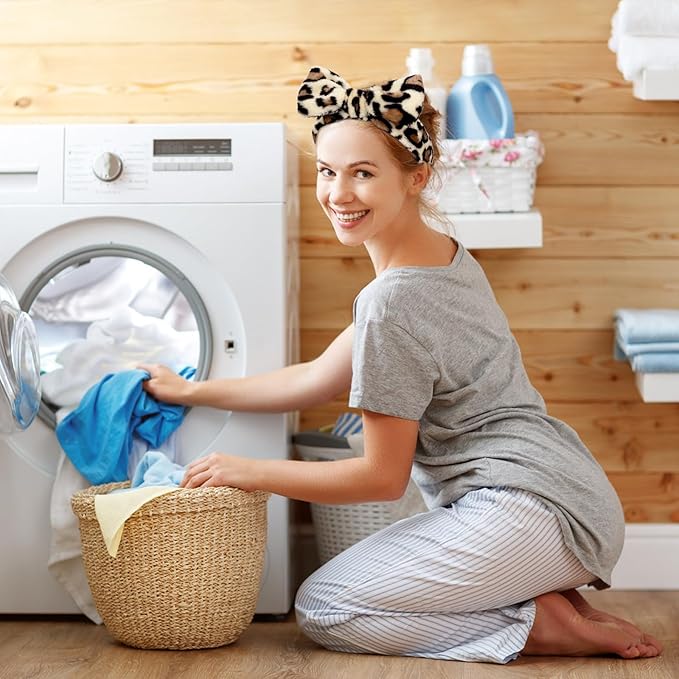 6 Pack Spa Headband for Women Skincare Makeup Headband Soft Coral Fleece Bow Hairband Party Favors Goody Bag Stuffers Christmas Stocking Stuffers for Woman Teen Adult Spa Gifts For Women Gifts