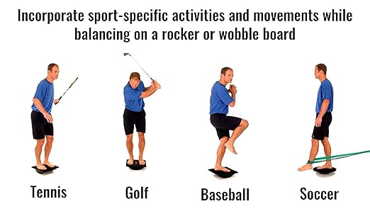 THERABAND Rocker Board Stability and Balance Trainer, Lateral Wobble Board, Core Strength Balance Board for Adults, Physical Therapy, Agility Training, Compact Non-Slip Design