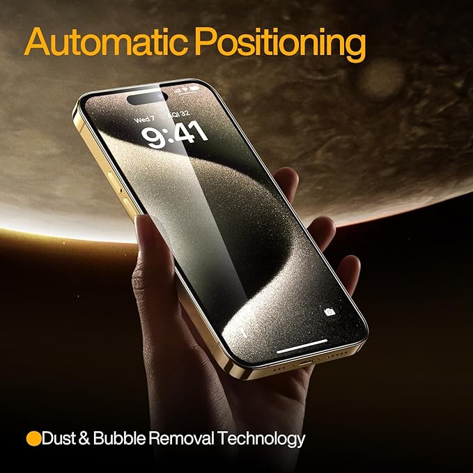 SMARTDEVIL 3 Pack Screen Protector for iPhone 15 Plus Tempered Glass, HD Clear Film, Easy Installation, Dust-Free & Bubble-Free