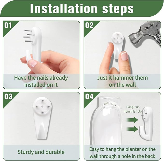 Wall Hanging Planter Propagation Station for Indoor Plants Glass Vase Air Plant Holder for Bathroom Living Room