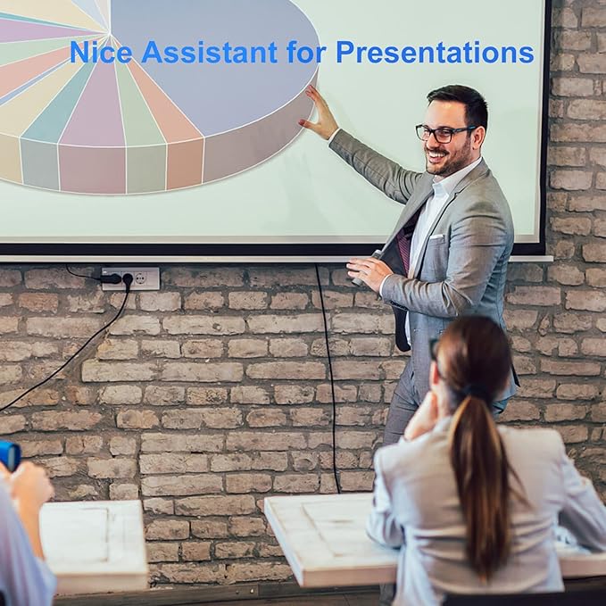 Metallic Presentation Clicker Presenter Remote - Rechargeable Wireless Presenter with Red Laser Pointer, 2-in-1 USB C Clicker for PowerPoint & Google Slides, Compatible with MacBook/Computer/Laptop