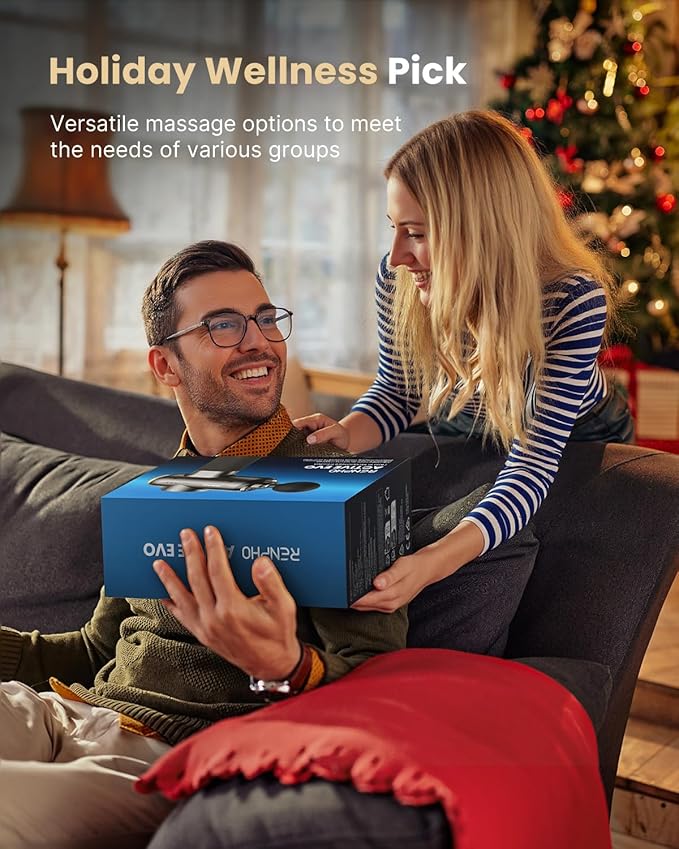 RENPHO Massage Gun Deep Tissue with 8-12mm Adjustable Amplitude Heavy-Duty, Percussion Professional Muscle Massager Gun with Portable Case for Athtetes & Home Use, Active EVO