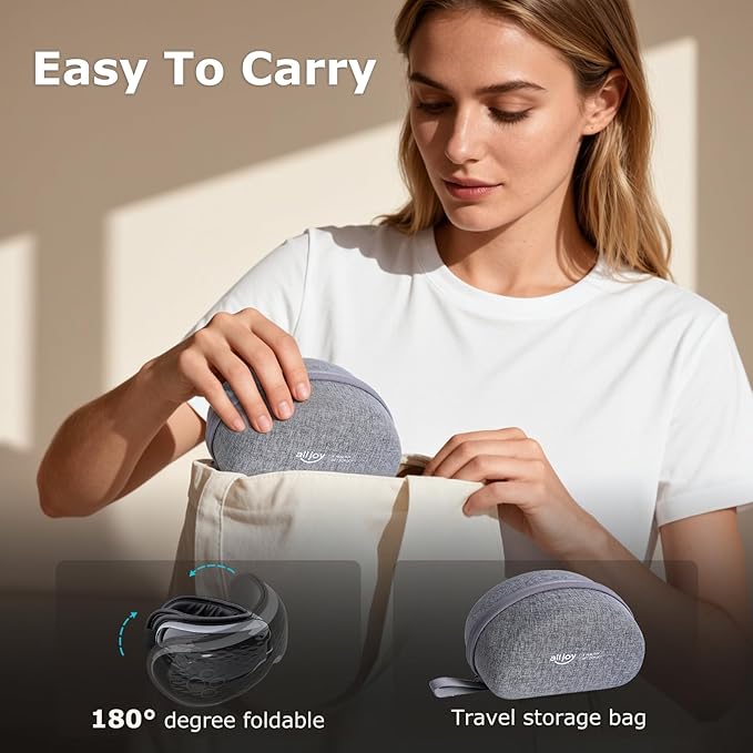 ALLJOY Eye Massager with Heat and Cooling, Lightweight Eye Massager with Removable Gel Mask, Birthday Gifts for Women Men, Eye Care Devices for Migraine, Reduce Dry Eyes