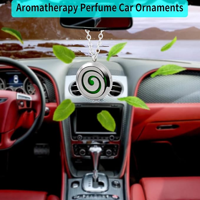 Essential Oil Diffuser Necklace, Hypoallergenic Stainless Steel Aromatherapy Swirl Locket Pendant Jewelry Sets Christmas Birthday Mother's Day Gift for Women Men