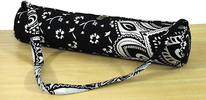 ICC Black Gold Mandala Full-Zip Exercise Yoga Mat Carry Bag Gym Beach Pilates Carrier Bags Hippie Mandala Indian Cotton Bag