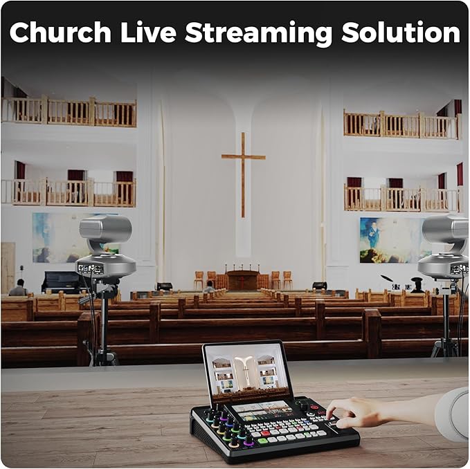 RGBlink 4K PTZ Camera HDMI, AI Auto-Tracking, 10X Optical Zoom, USB3.0 LAN HDMI PTZ Camera for Church Worship Education Conference Events, RGB10X-UUAI-BK(Real 4K Output