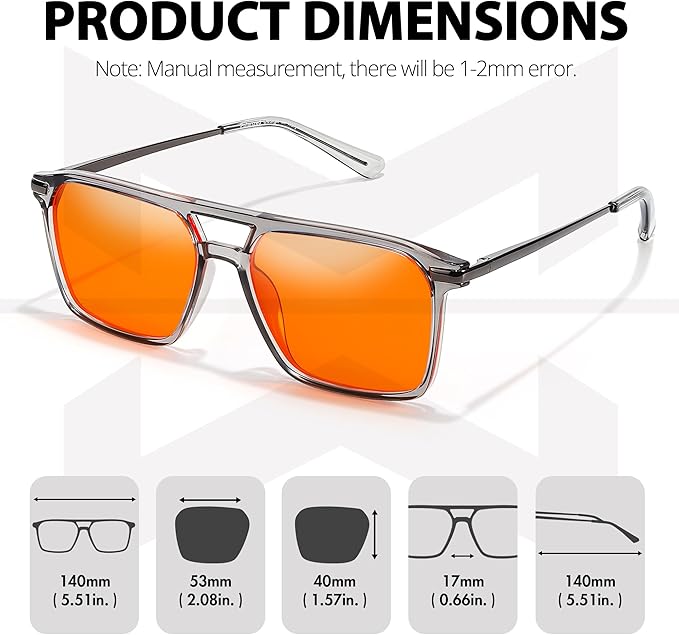 Myiaur Orange Blue Light Glasses for Women, 99.9% Blue Light Blocking Glasses with Anti Eyestrain for Gaming/Computer/Phone