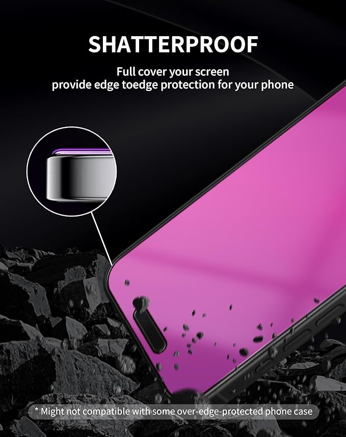 2Pack Gradient Tempered Glass for iPhone 17 Privacy Screen Protector for iPhone17 5G 6.3inch Anti Spy Anti Blue Light Eye Protection HD Ultra Clear Anti-Scratch Bubble Free