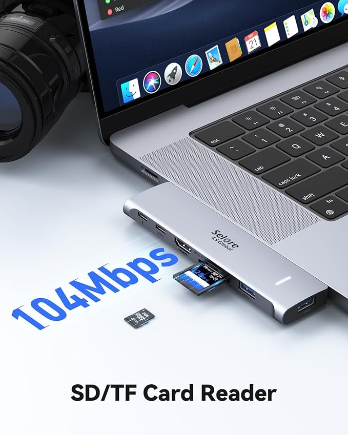 USB C Adapter HDMI Hub for MacBook Pro/Air M1 M2 M3 2024 2023 13" 15" 16",Mac USB Adapter 7-in-2, MacBook Accessories with HDMI,Thunderbolt 3, USB C and 2 A 3.0 Data Ports, SDµSD Card Reader