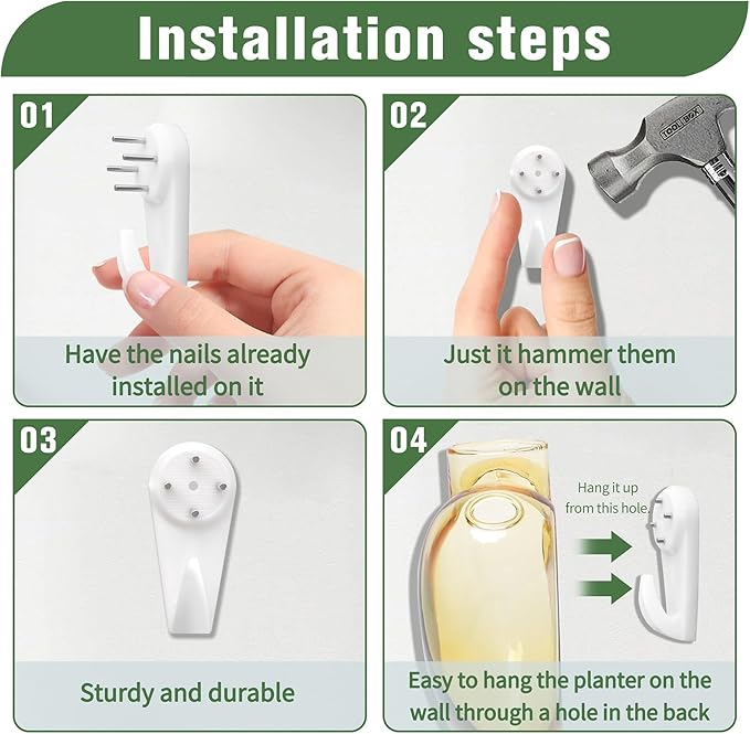 Wall Hanging Planter Propagation Station for Indoor Plants Glass Vase Air Plant Holder for Bathroom Living Room