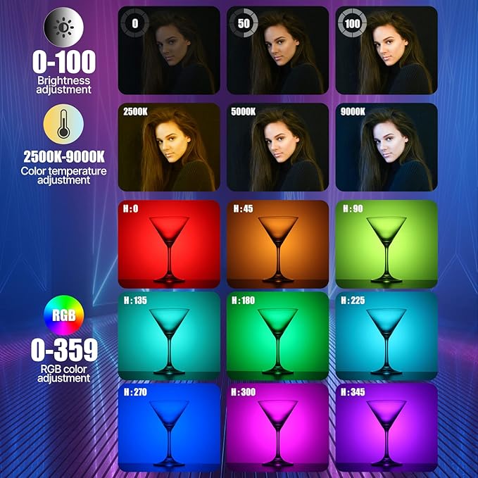 ULANZI VL110 RGB Light Wand, Handheld Light Stick Camera LED Video Tube Light Bar, 2500-9000K Dimmable, 2600mAh Battry CRI 95+ with Magnetic Attraction for Photography Vlog TIK Tok