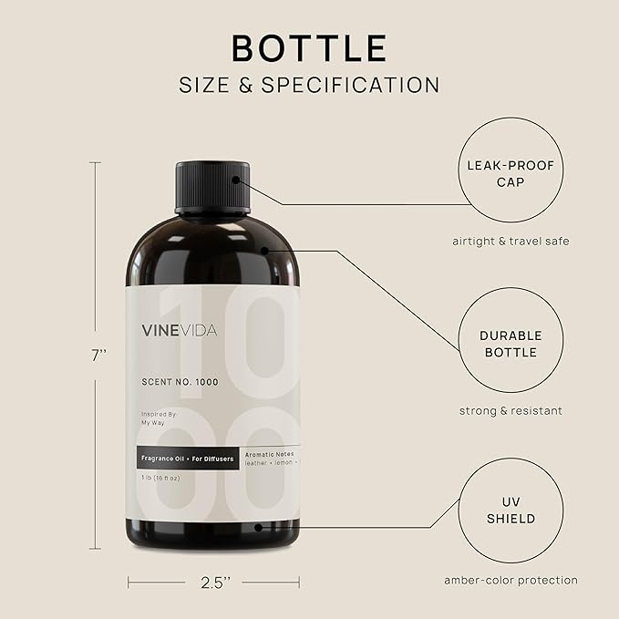 VINEVIDA (16oz) Hotel Fragrance Collection Diffuser Oil - Scents for Home - Cold Air Diffuser Oil - Essential Oil - No.1000 Inspired by My Way