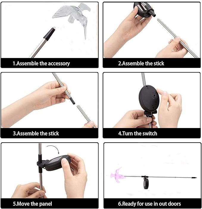 Solar Powered Outdoor Garden LED Light Color Charging Figurine Stake Landscape Light Waterproof Hummingbird Lawn Lamp for Sidewalk Terrace Pathway Walkway Driveway Yard & Lawn Decorations