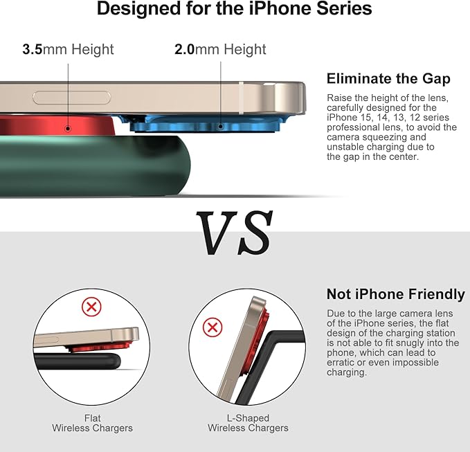 3 in 1 Charging Station for Apple Devices, Faster Mag-Safe Charger Stand, Magnetic Wireless Charger Station for iPhone 17 16 15 14 13 12 Pro Max Plus, Apple Watch iwacth & AirPods, (Alpine Green)