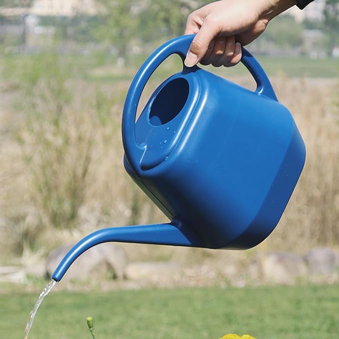 Indoor/Outdoor Watering Cans - 1 Gallon Plastic Pots with Handle - Durable Devices for House Plants, Succulents, Bonsai & Garden Flowers