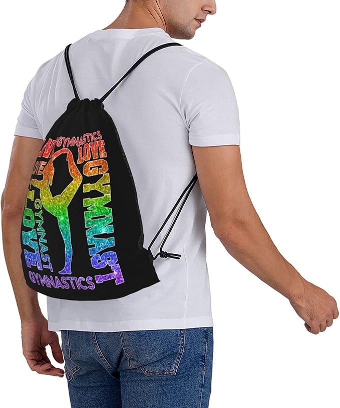 Gymnastics Drawstring Backpack Gym String Bag Drawstring Sackpack Sport For Womens Mens