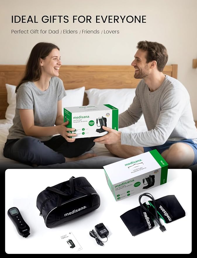 Leg Massagers with Heat and Compression, Leg Massager for Circulation and Pain Relief, Foot and Calf Massager Machine for Edema, Relax Recover-Birthday Gifts for Dad Men Mom Women