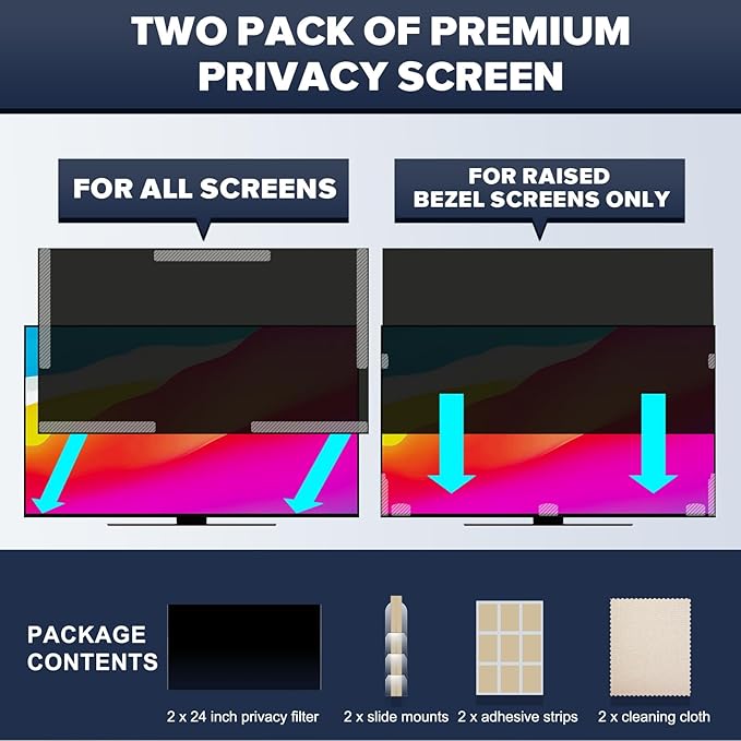 Upgraded HD Computer Privacy Screen 34 inch, Monitor Privacy Screen for 21:9 Widescreen Removable Anti Glare Computer Shield Cover and Blue Light UV-Blocking Filter
