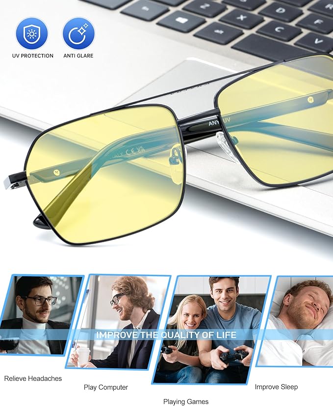 ANYLUV Blue Light Glasses Men/Women, Blue Light Blocking Glasses, Computer Screen Blocker Eyes Protection Glasses