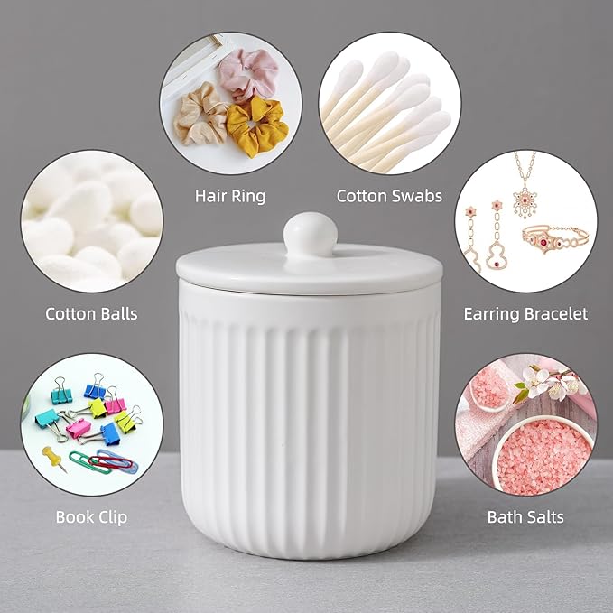 Ceramic Bathroom Accessories Set,Foam Soap Dispenser and Toothbrush Holder Set, Soap Dish, Apothecary Jars,Rustic Farmhouse Decor, Bathroom Home Decor (White Set, Foam)