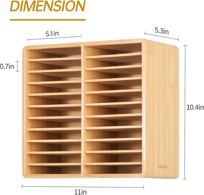walowalo Marker Organizer Hold 176 Markers Birthday Gifts Bamboo Pen Holder Art Supply Pencil Storage Organizer with 22 Compartments All-in-One Marker Storage for Home Office Desk Classroom