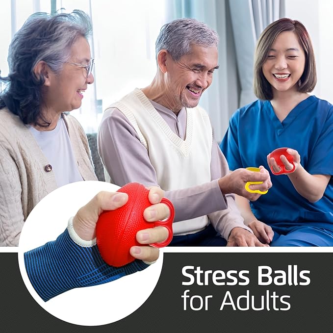 LoGest 3 Pack Hand Strengthener Devices Ball Exercisers - 3 Level Set for Therapy, Arthritis and Carpal Tunnel - Lightweigt Training Equipment Targets Fingers and Wrist Hand Exercisers for Strength 6J094G