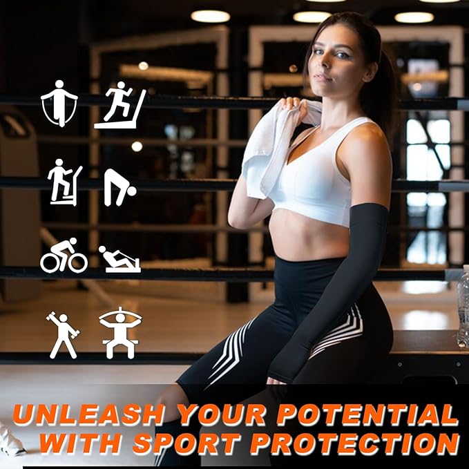 Hiball Lymphedema Medical Compression Arm Sleeve with Gauntlet, 20-30 mmHg Graduated Compression Full Arm Support for Women Men, Long Pressure Arm Hand Brace for Arthritis, Bursitis, Edema, Nerve Pain