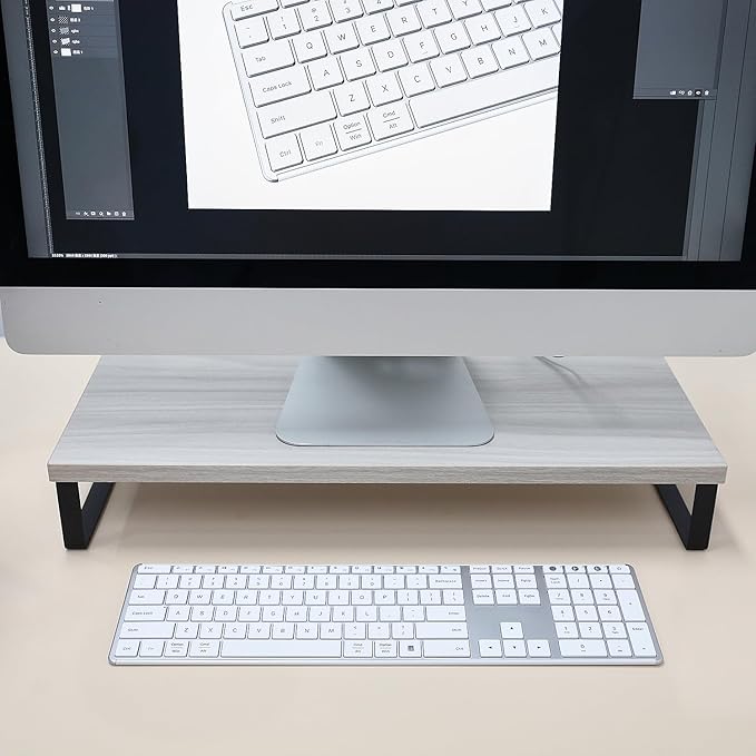 AUSDOM Full Size Bluetooth Keyboard, 2.4G Wireless Quiet Slim Keyboard, Multi Device Low Profile Silent Flat Keyboards with Numeric Keypad, Rechargeable Battery for Windows Mac iOS Computer Laptop