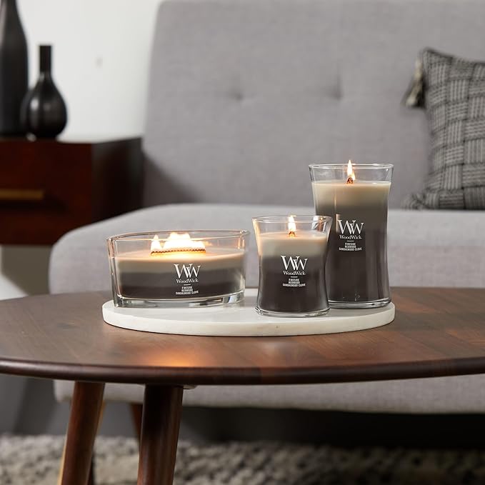 Woodwick Warm Woods Ellipse Trilogy Scented Candle 16oz 3 Pour Multi