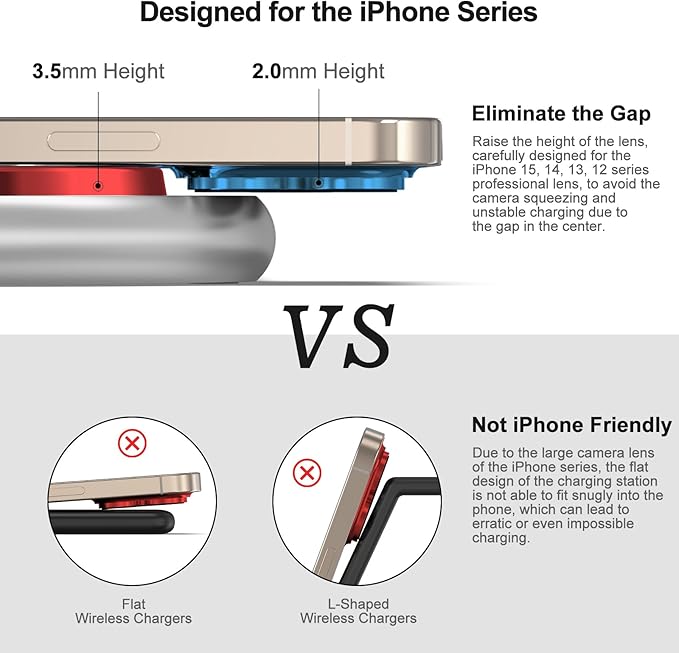 3 in 1 Charging Station for Apple - Faster Mag-Safe Charger Stand for iPhone - Magnetic Wireless Charger Station for iPhone 17/16/15/14/13/12 Series, Apple Watch Series, AirPods Pro (White)