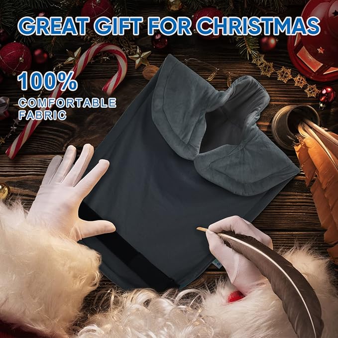 24"x33",Weighted Heating Pad for Back Pain Relief, XXL Large Size Electric Heating Pad for Neck and Shoulders,Neck Heating pad,Warm Christmas Gifts,4 Heat Settings,Auto-Off, Machine Washable,Grey