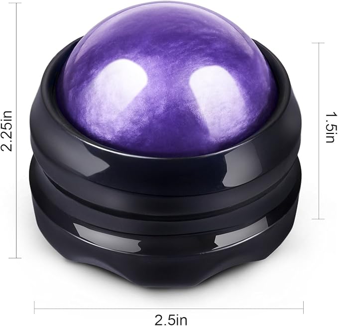 Solacium Manual Massage Roller Ball - Massager and Therapy Tool for Sore Muscles, Shoulders, Arms, Neck, Back, Feet, Body, Deep Tissue, Stiffness, Joint Pain, Stress Relief