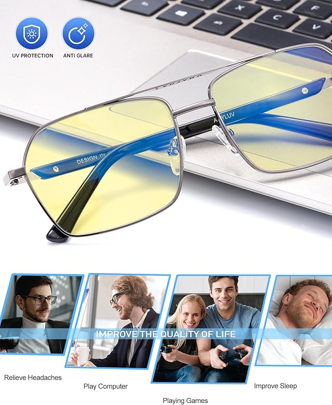ANYLUV Blue Light Glasses Men/Women, Blue Light Blocking Glasses, Computer Screen Blocker Eyes Protection Glasses