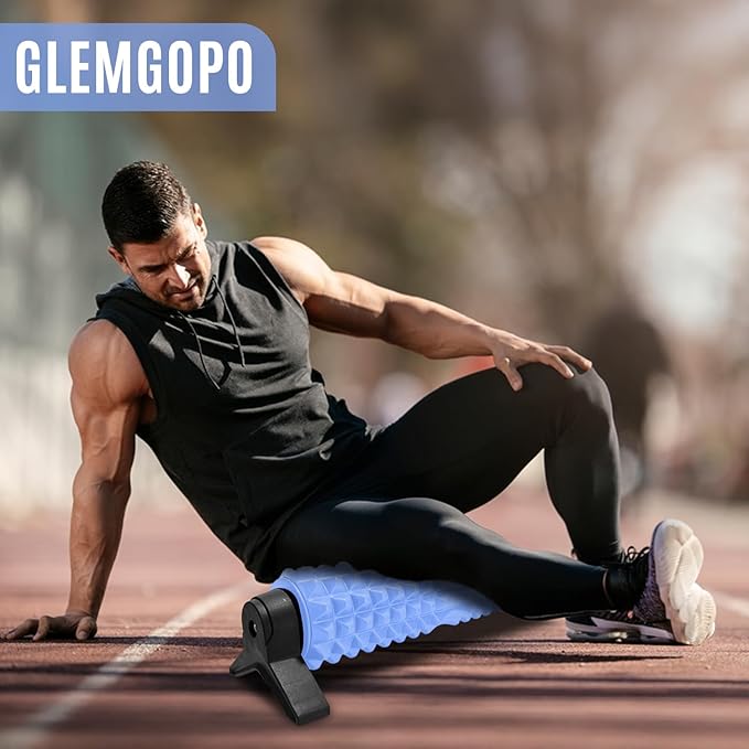 Trigger Point Foam Roller with Stand, 21 Inch Medium Density Foam Roller Long Back Roller Exercise Foam Roller for Physical Therapy, Muscles Deep Tissue, Pilates, Back Pain and Muscle Recovery (Blue)