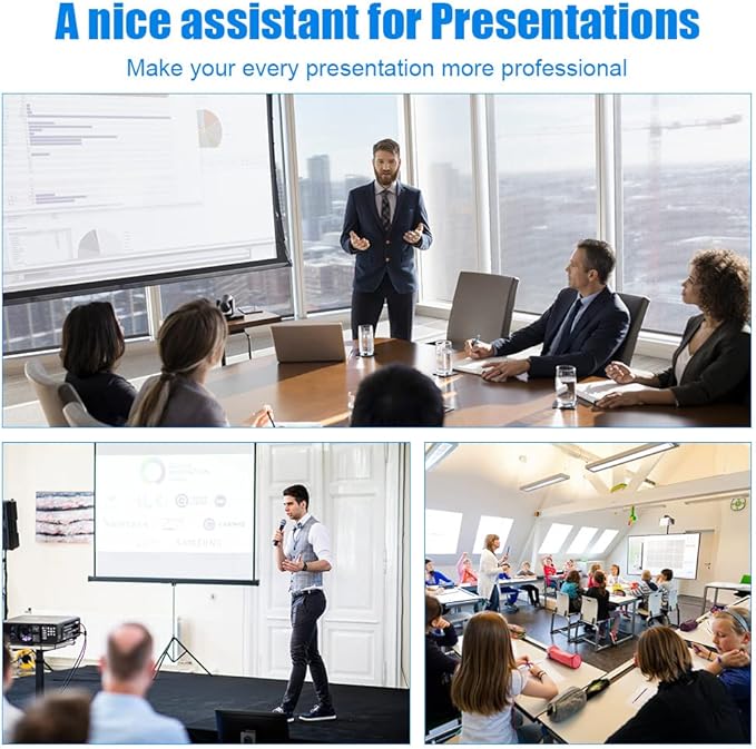 AMERTEER Presentation Clicker Wireless Presenter Remote Clicker for PowerPoint Presentations with Red Pointer, PowerPoint Clicker Slide Advancer for Mac/Windows/Google Slide/PPT.